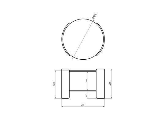Столик Lagom D 65 см высота 45 см (белый, натуральный дуб)