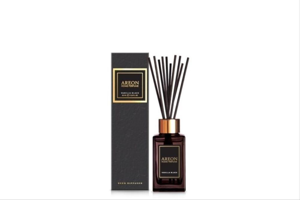Ароматизатор бытовой 85 мл  AREON HOME PERFUME STICKS PREMIUM  Vanilla black (AREON)