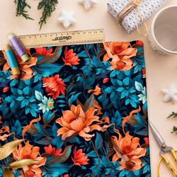 Ткань премиум шифон цветочные акценты в сумерках