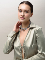 Чокер "Delicacy Shine" cotton pearl Dark Grey