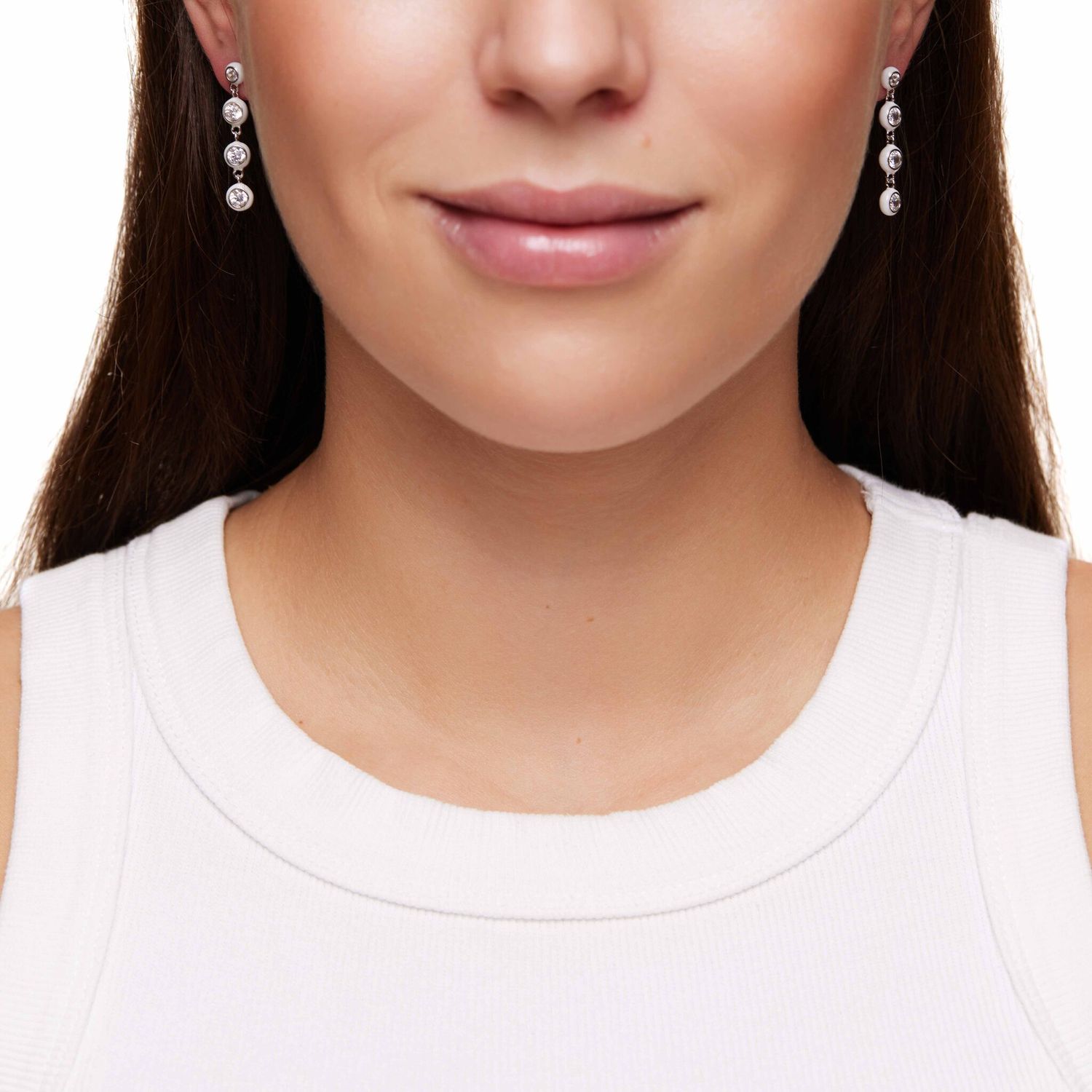 Серьги Crystal White Strings Earrings