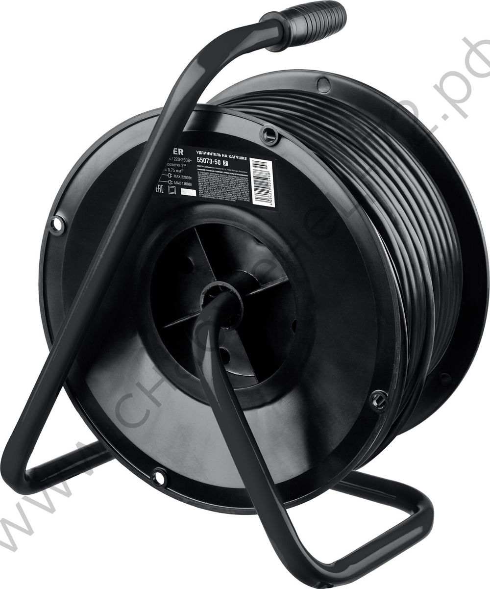 STAYER S 207 ПВС 2х0.75 50м 2200Вт, Удлинитель на катушке (55073-50)