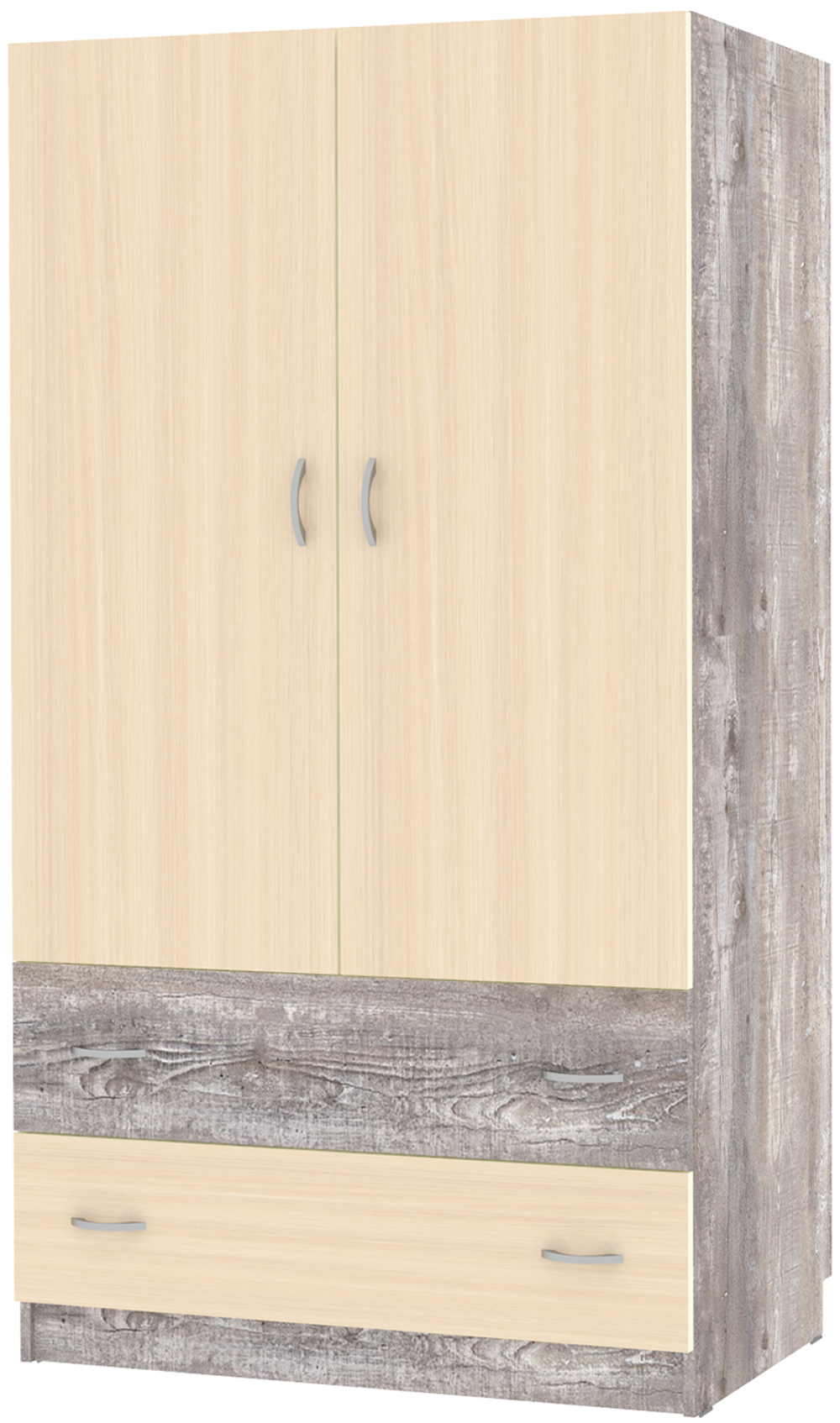 Шкаф 2-х створчатый КарИВи Кадет Бетон  Дуб Молочный