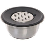 Миска из нержавеющей стали 2л на силиконовом основании 22см с 3-мя насадками-терками