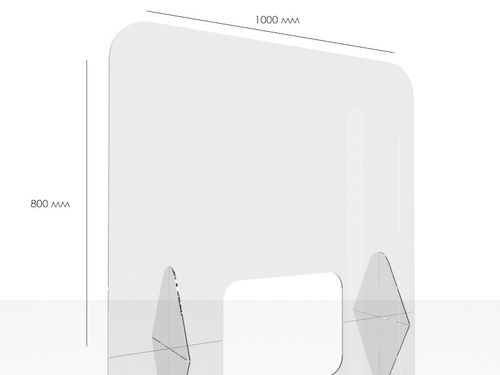 Мобильный защитный экран 1000х800мм