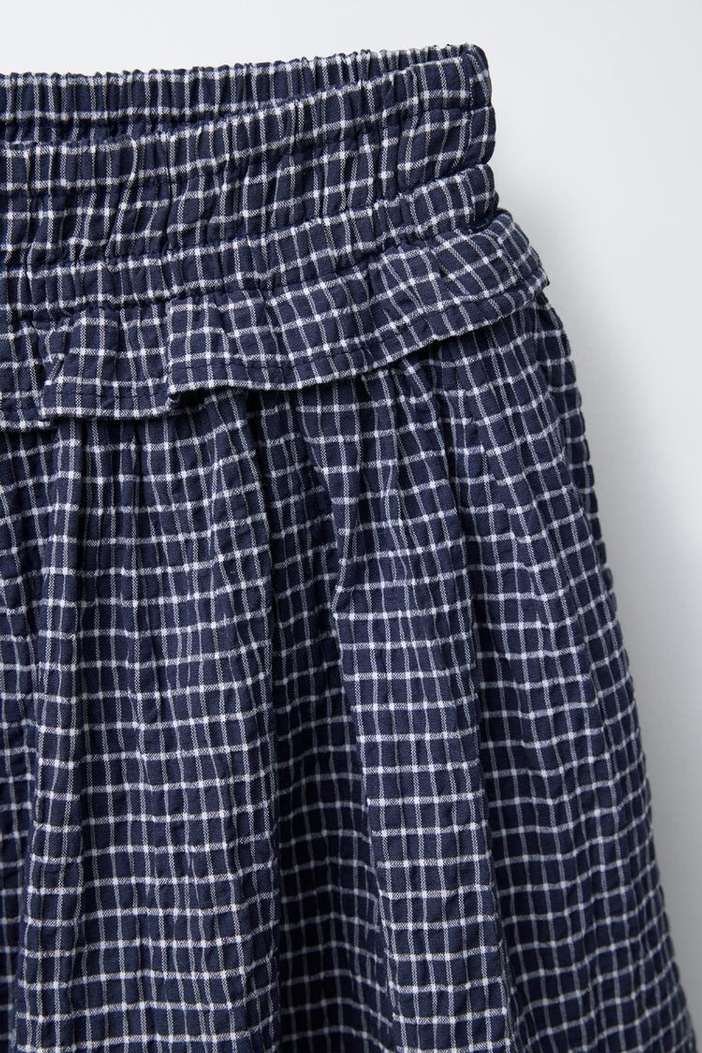 ZARA КЛЕТЧАТАЯ ЮБКА-ШОРТЫ, МОРСКОЙ СИНИЙ