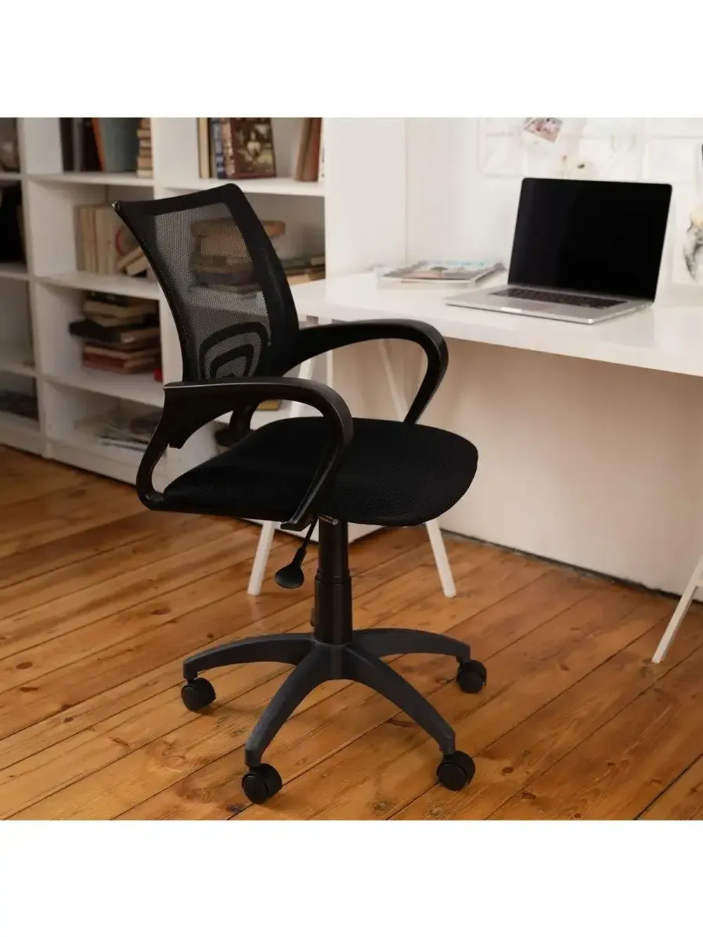 Кресло BRABIX "Fly MG-396", с подлокотниками, сетка, черное, 532083