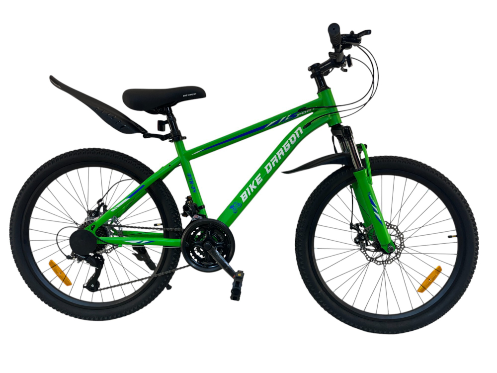 Велосипед Bike Dragon 24" 21скор (стальная рама, SunRun, диск. тормоз) BD-2-24-2 зеленый