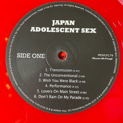 Винтажная виниловая пластинка LP Japan Adolescent Sex (EU 2012) (Red Vinyl) Limited Edition и 7 дюймов