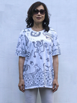 Футболка "Петроглиф", с изображением наскальных рисунков древних людей