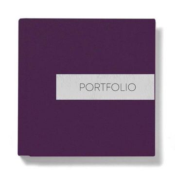 20x20 фотокнига с льняной обложкой "Violet" с металлической вставкой