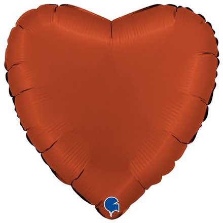 Г 18'' Сердце Кирпично-красный Сатин 40 см.