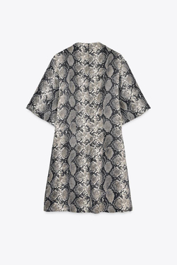 ZARA МИНИ-ПЛАТЬЕ С АНИМАЛИСТИЧЕСКИМ ПРИНТОМ, ЗМЕИНЫЙ ПРИНТ