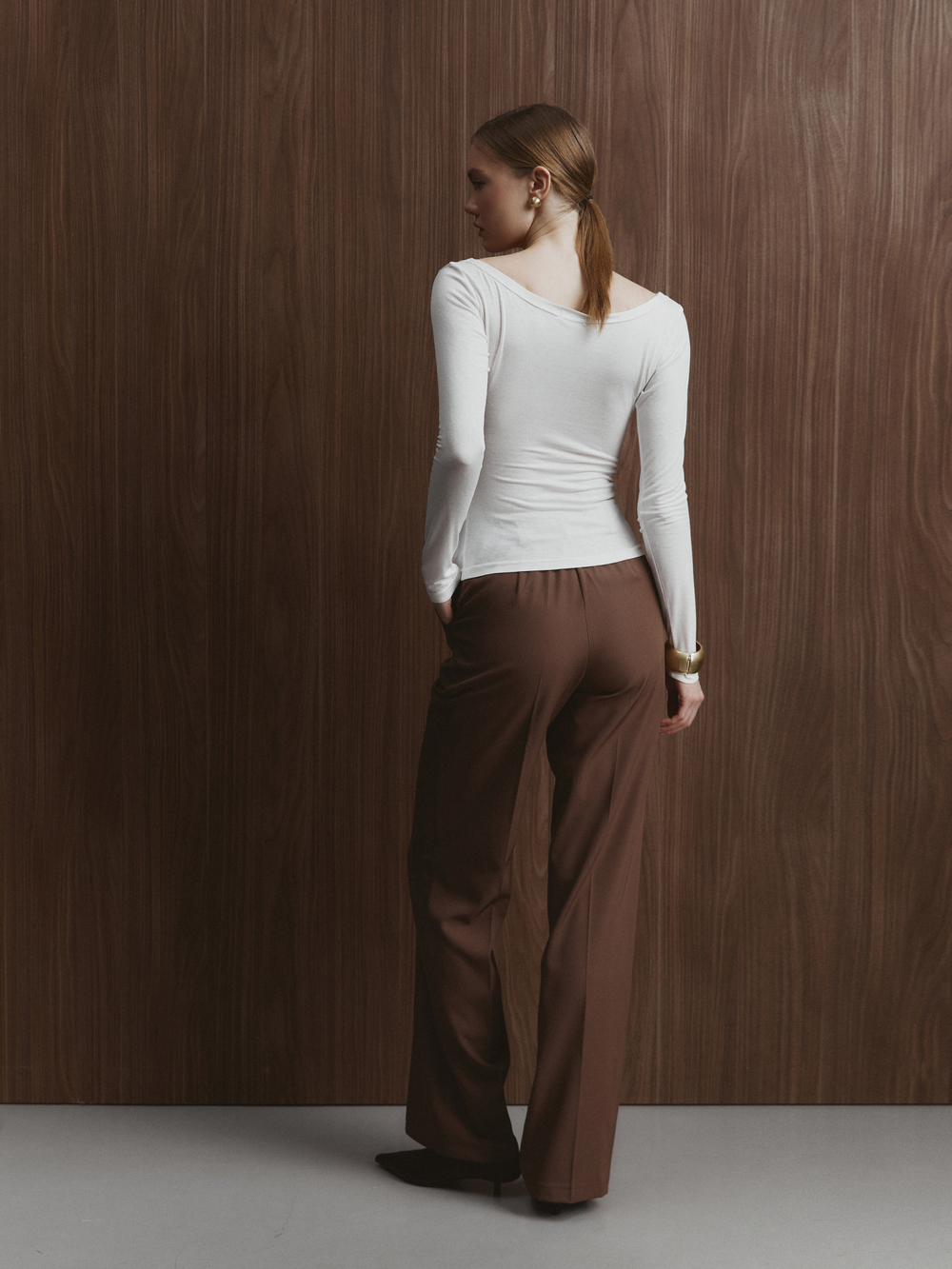 Лонгслив из вискозы, цвет белый