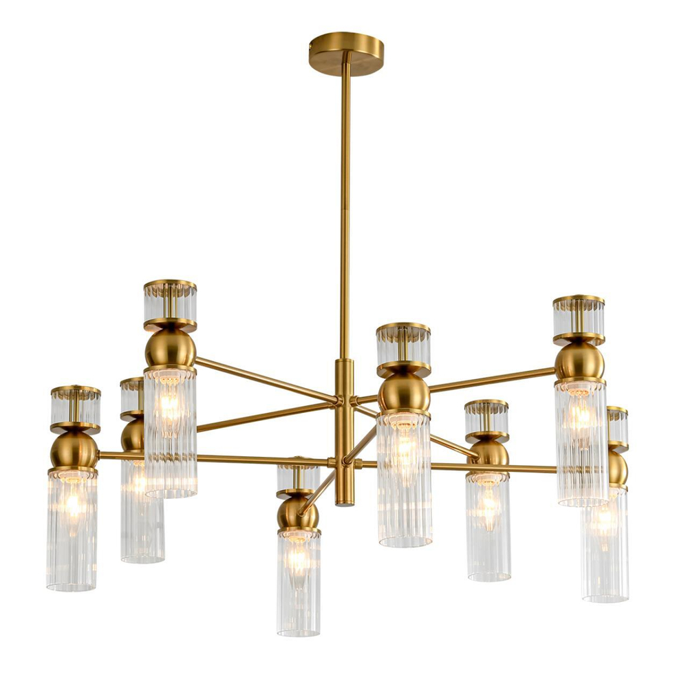 8276/8 MODERNI латунь/прозрачный, металл/стекло Люстра Е14 8*40W 220V DENVER