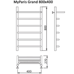 Полотенцесушитель MYFREA My Paris (Grand) 80/40, шт