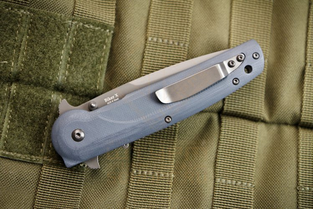 Нож складной Kizlyar Supreme Biker-X D2 G10, Gray/Stonewash
