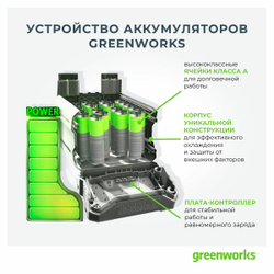 Снегоуборщик-снеголопата GREENWORKS GD40SS 40В,б/щ,30 см,1хАКБ 4 А.ч и ЗУ (2600807///)