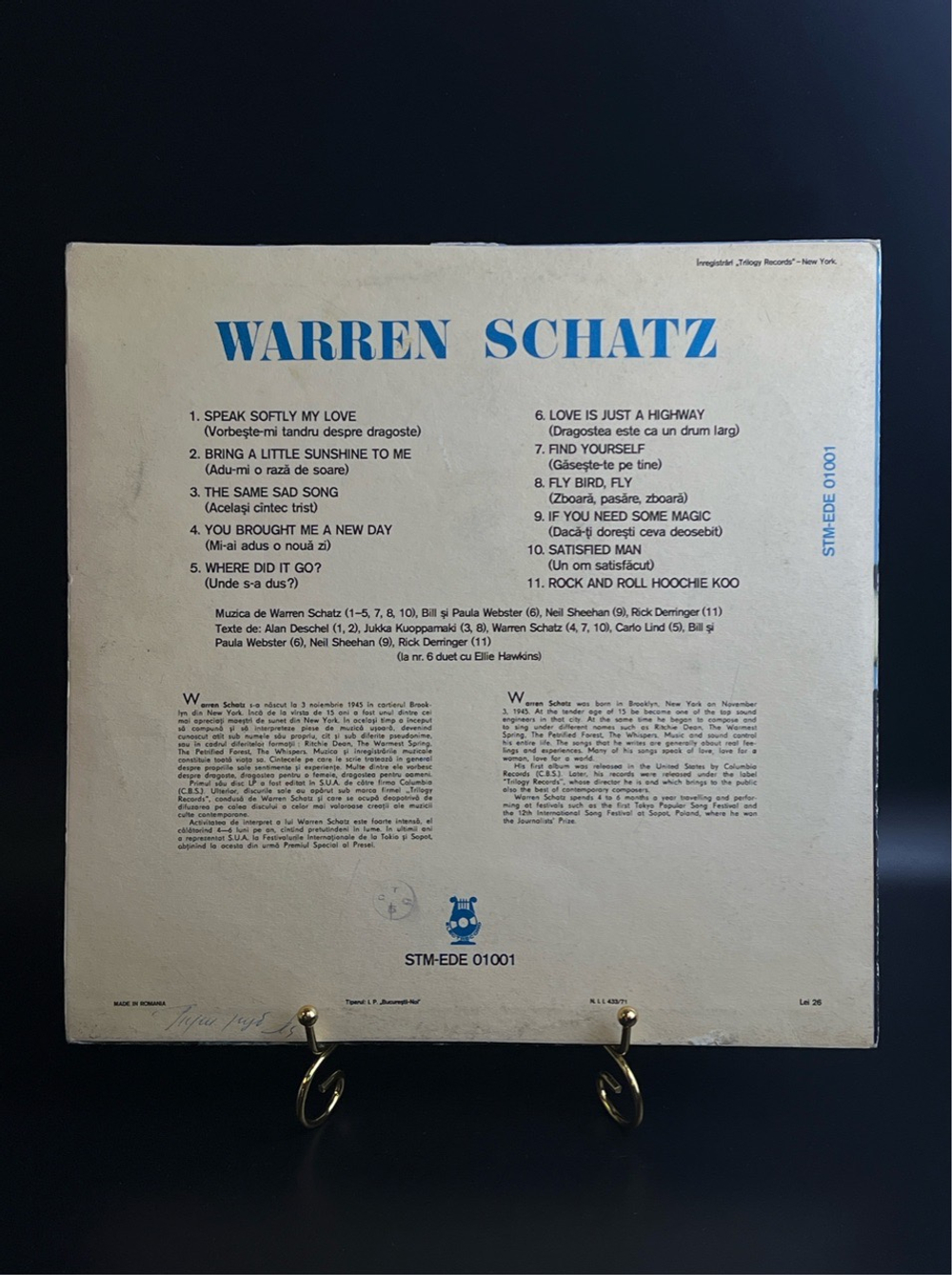 LP Warren Schatz / - Уоррен Шац. Виниловая пластинка 12 дюймов. Electrecord Румыния.