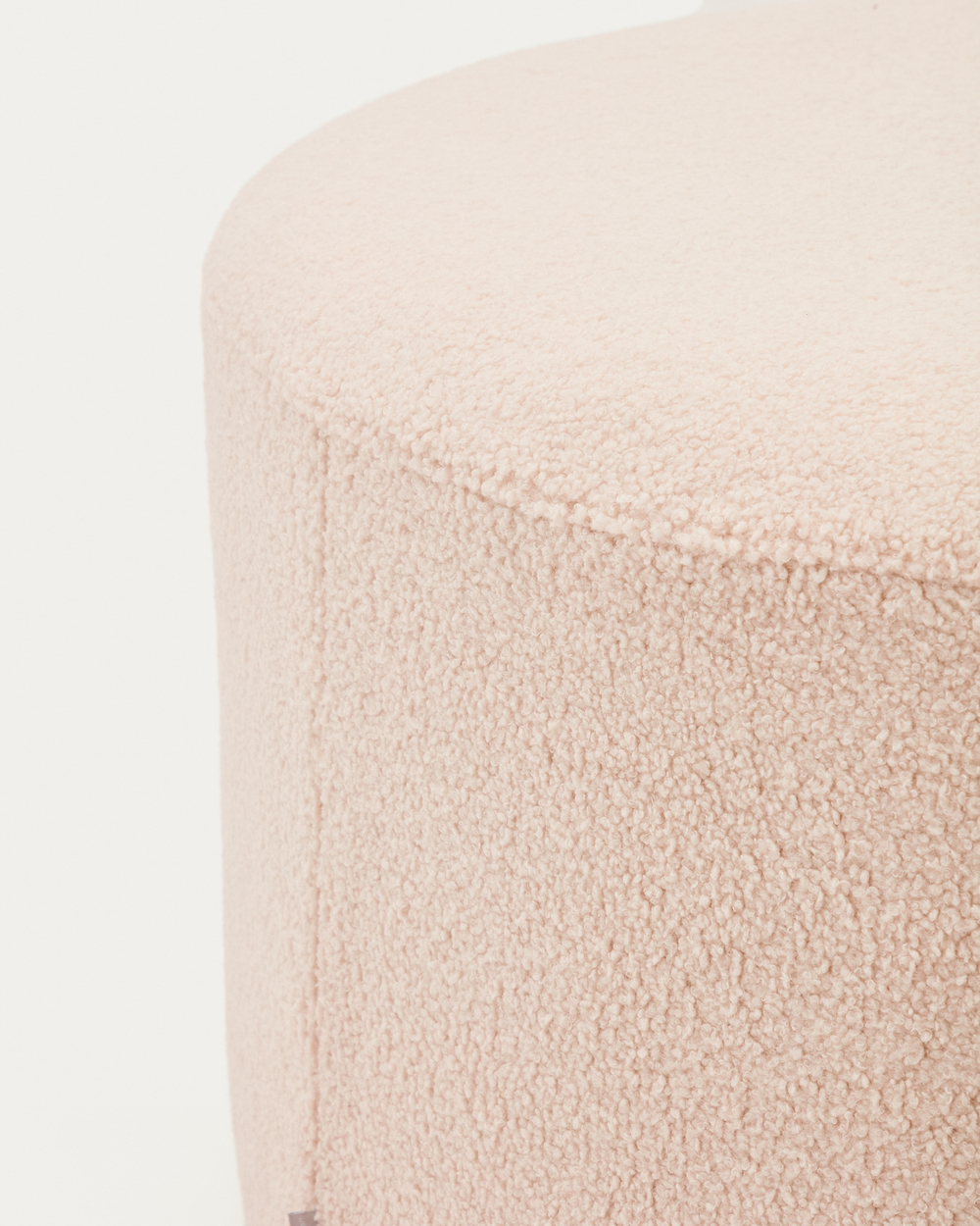 Kaeli Пуф для ног со съемным чехлом из розового букле Ø 90