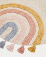 Круглый ковер Tadea 100% хлопок разноцветная радуга Ø 100 см
