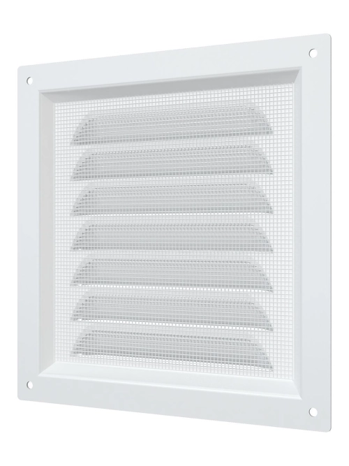 Решетка вен. с сеткой 150*150 метал. белый 1515МЭ