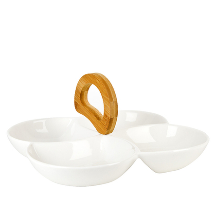 Менажница 4-х секционная "Naturel" 26*26*13см (подарочная упаковка)