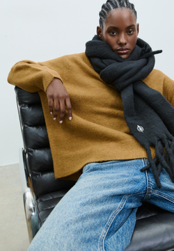 STRADIVARIUS Базовый шарф, черный