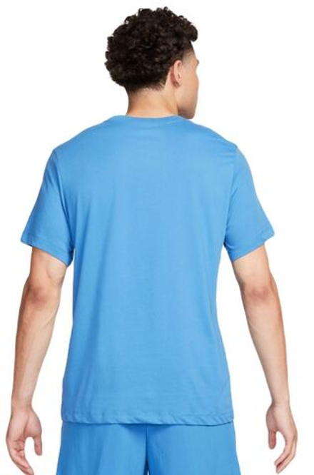 Мужская теннисная футболка Nike Solid Dri-Fit Crew - star blue/white