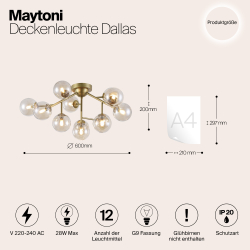Потолочная люстра Maytoni MOD545PL-12G