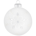 Шар новогодний 1шт 8см "Снежинка белая" SYBLQA-0523058