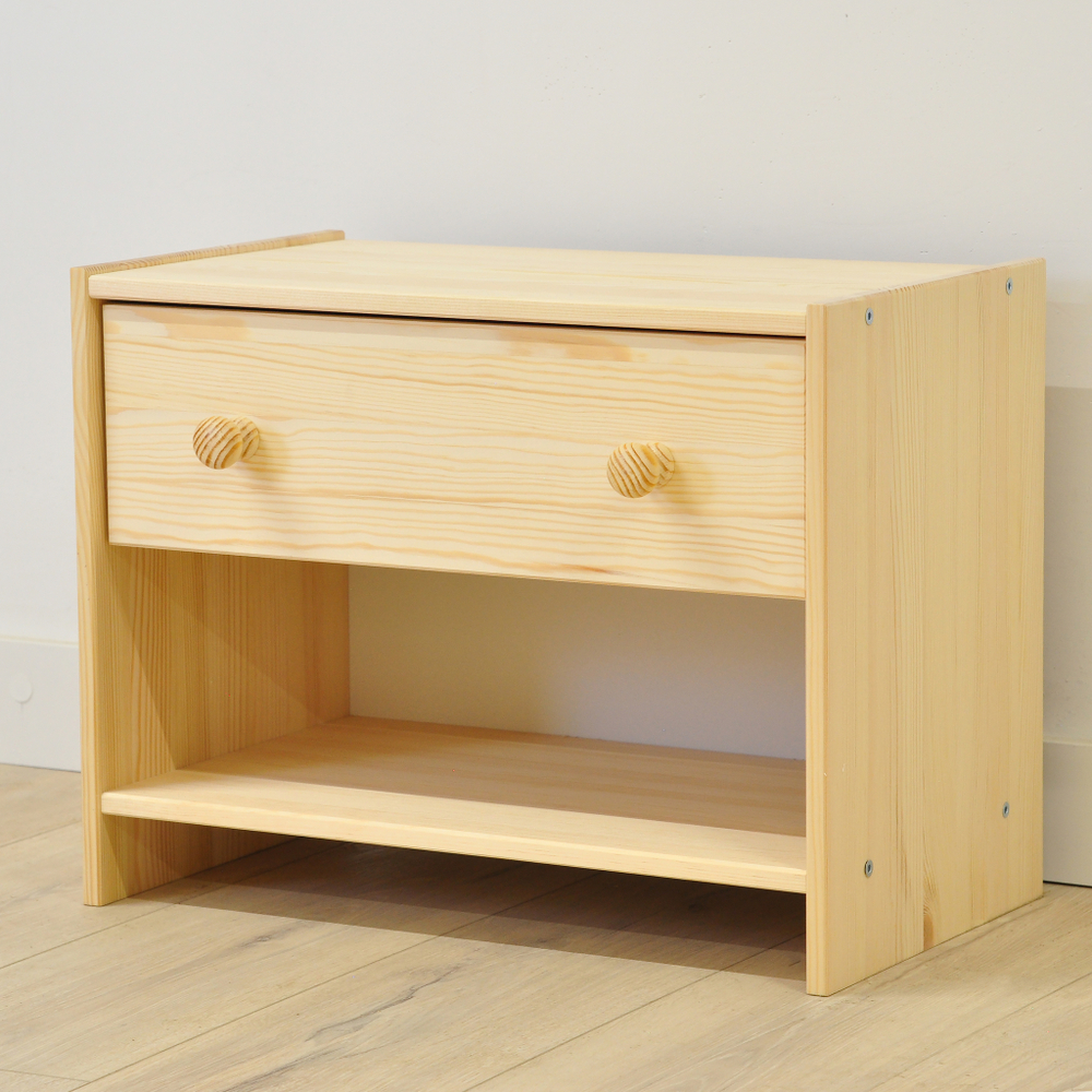 Тумба прикроватная Раст из сосны с ящиком и полкой, 52х30х40 см