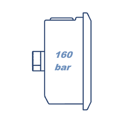 Манометр глицериновый D63 G1/4 - 160 Bar - осевое подключение, фланцевый VERSO