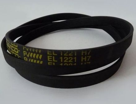 Ремень EL 1221 H8 для стиральной машины 1221 H8 MAEL Hutchinson 1165мм черный, белая надпись