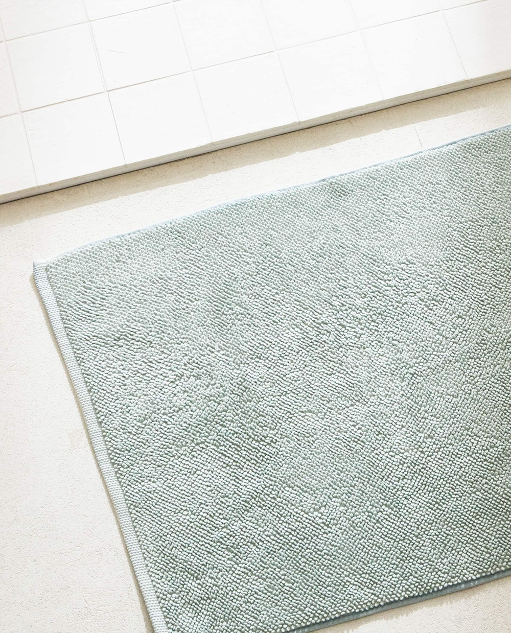 ZARA HOME КОВРИК ДЛЯ ВАННОЙ ИЗ ОРГАНИЧЕСКОГО ХЛОПКА, ЗЕЛЕНЫЙ С СИНЕВОЙ