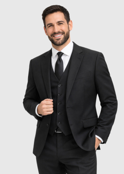 Мужской костюм тройка (черный) А89