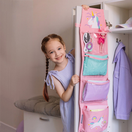 Кармашки для детского сада на липучке. Единорог