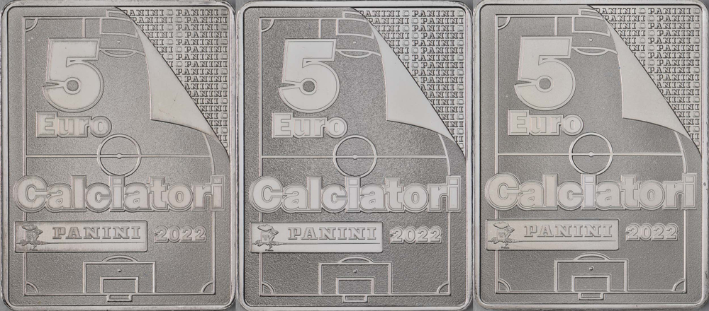 ИТАЛИЯ, 2022, 5 ЕВРО (ТРИ МОНЕТЫ) [СЕРЕБРО]