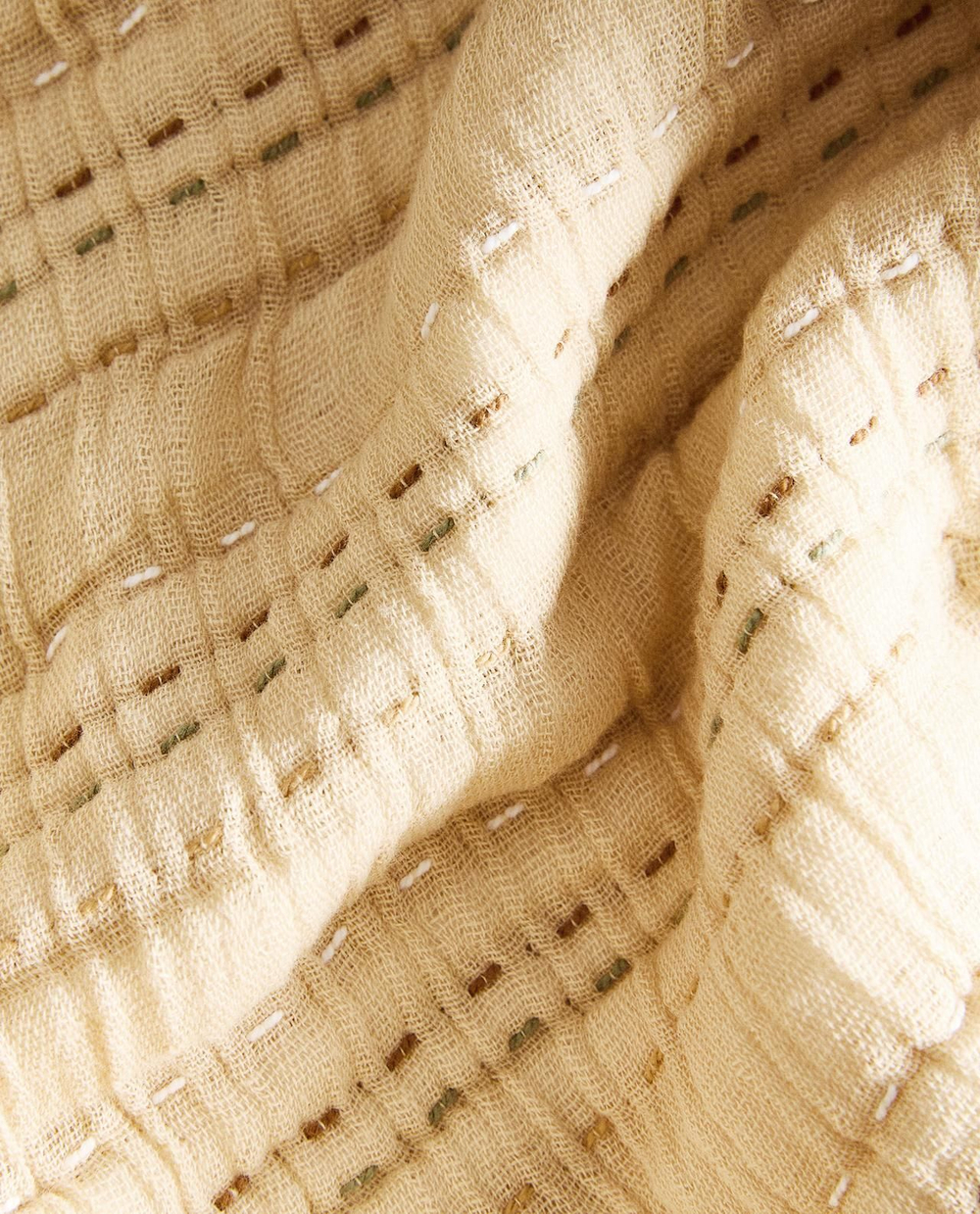 Zara Home - Хлопковое муслиновое одеяло, ванильный, 140x190 см
