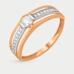Кольцо из розового золота 585 пробы с фианитами для женщин (арт. К13211853)