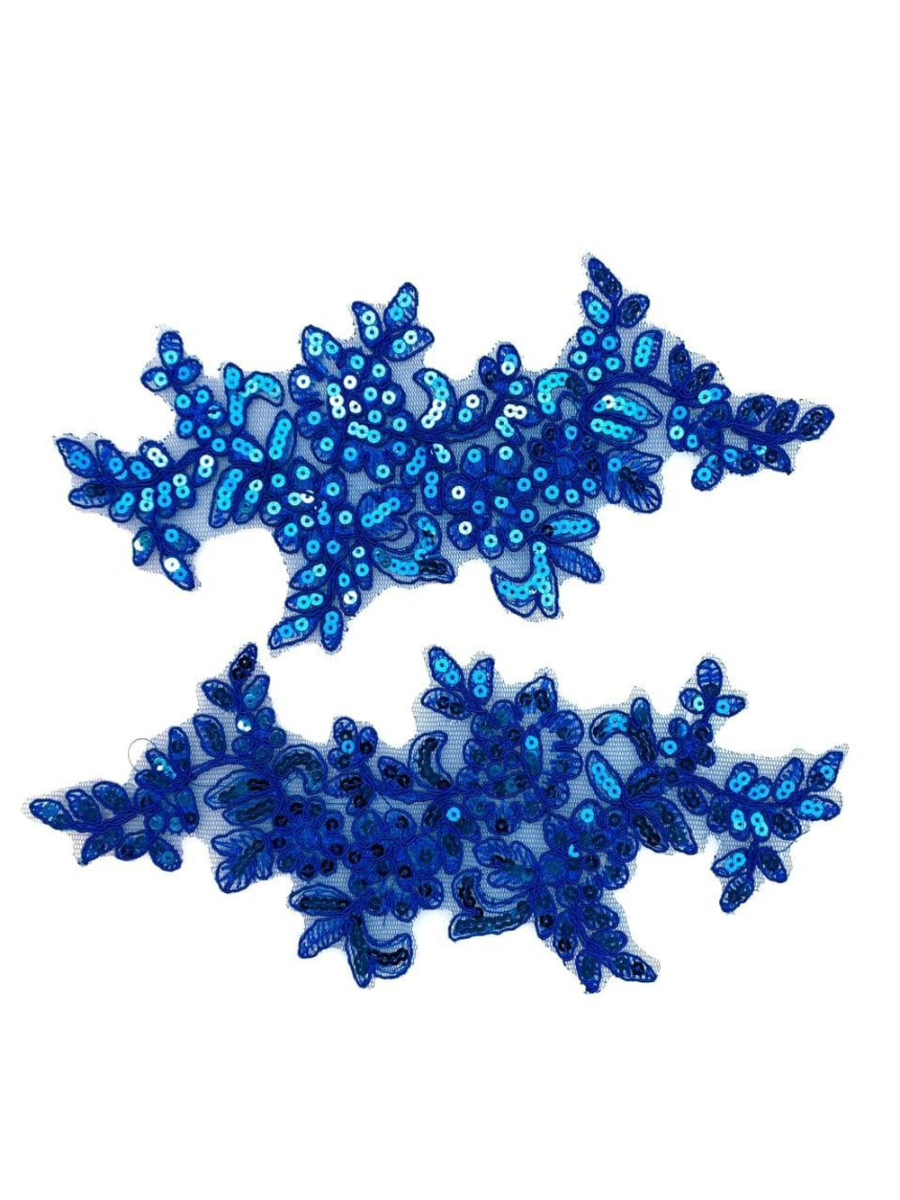 Патч с пайетками синий 22х10,5 см