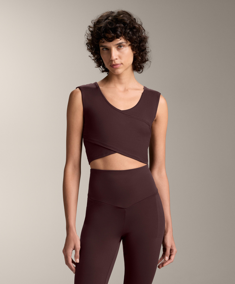 Oysho Топ Comfortlux, шоколадно-коричневый