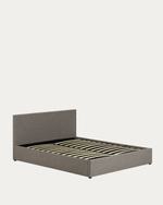 Nahiri Мягкая серая кровать для матраса размером 180 x 200 см