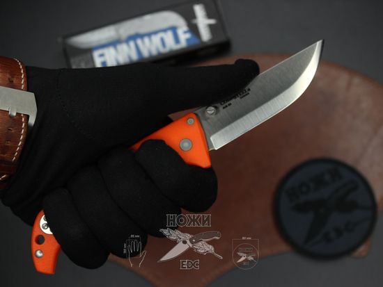 Складной нож Cold Steel 20NPJ Finn Wolf Blaze Orange c клинком из стали AUS-8A, рукоять Grivory (Griv-Ex)
