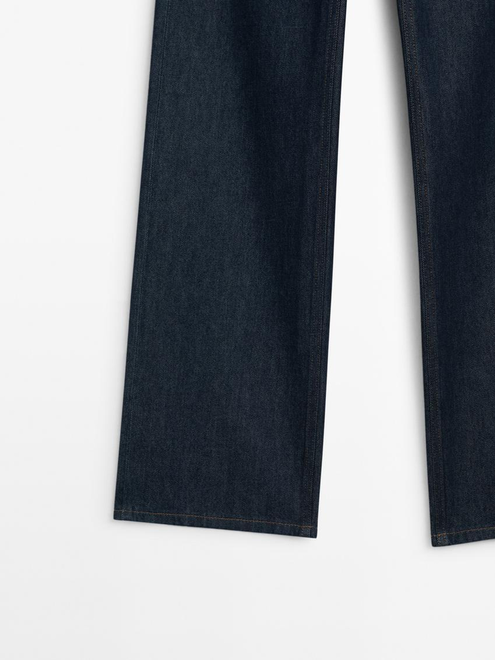 Massimo Dutti Широкие джинсы полной длины со средней посадкой, темно-серый