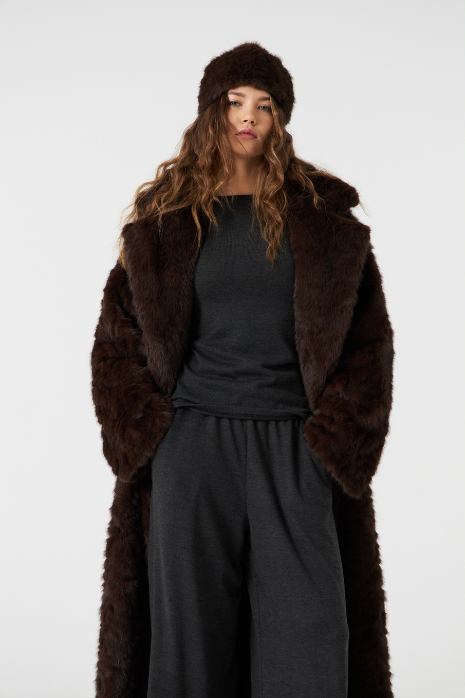 Комплект шуба с шапкой long