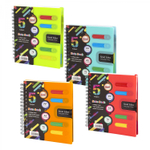 Тетрадь 120л., А5, клетка, Alingar "Good Idea", гребень, пластиковая обложка с информ окном, цветные пластиковые разделители, ассорти 4 цвета