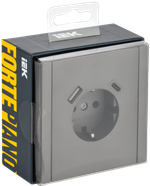 FORTE&PIANO Розетка 1-местная с заземлением с защитными шторками винтовое крепление 16А USB A+C 18Вт FP547 сталь IEK