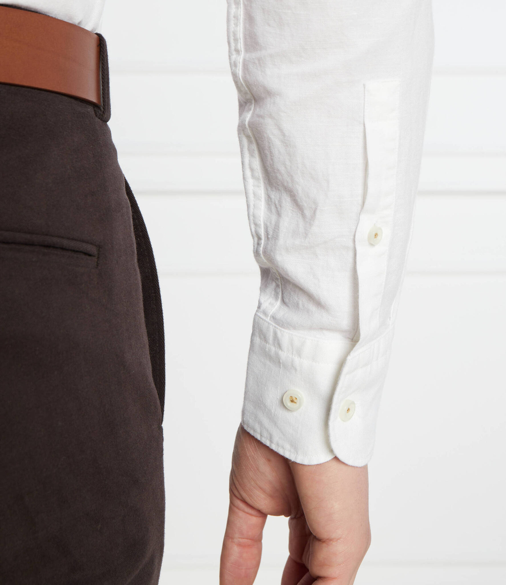 Льняная рубашка C-HAL-kent-C4-232 BOSS BLACK - белый(50513661)