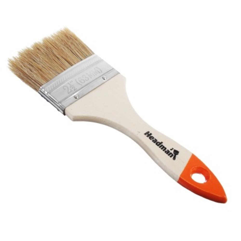 Кисть малярная плоская Бейсик 63мм натуральная щетина HEADMAN